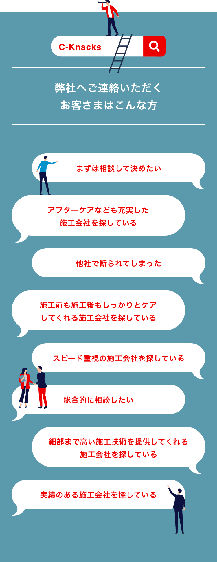 弊社へご連絡いただくお客様はこんな方。